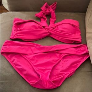 SEAFOLLY Convertible top and shirred bikini bottom